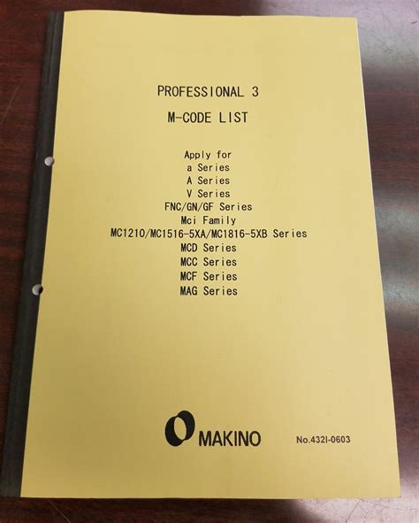 Makino Professional 5 M Codes.